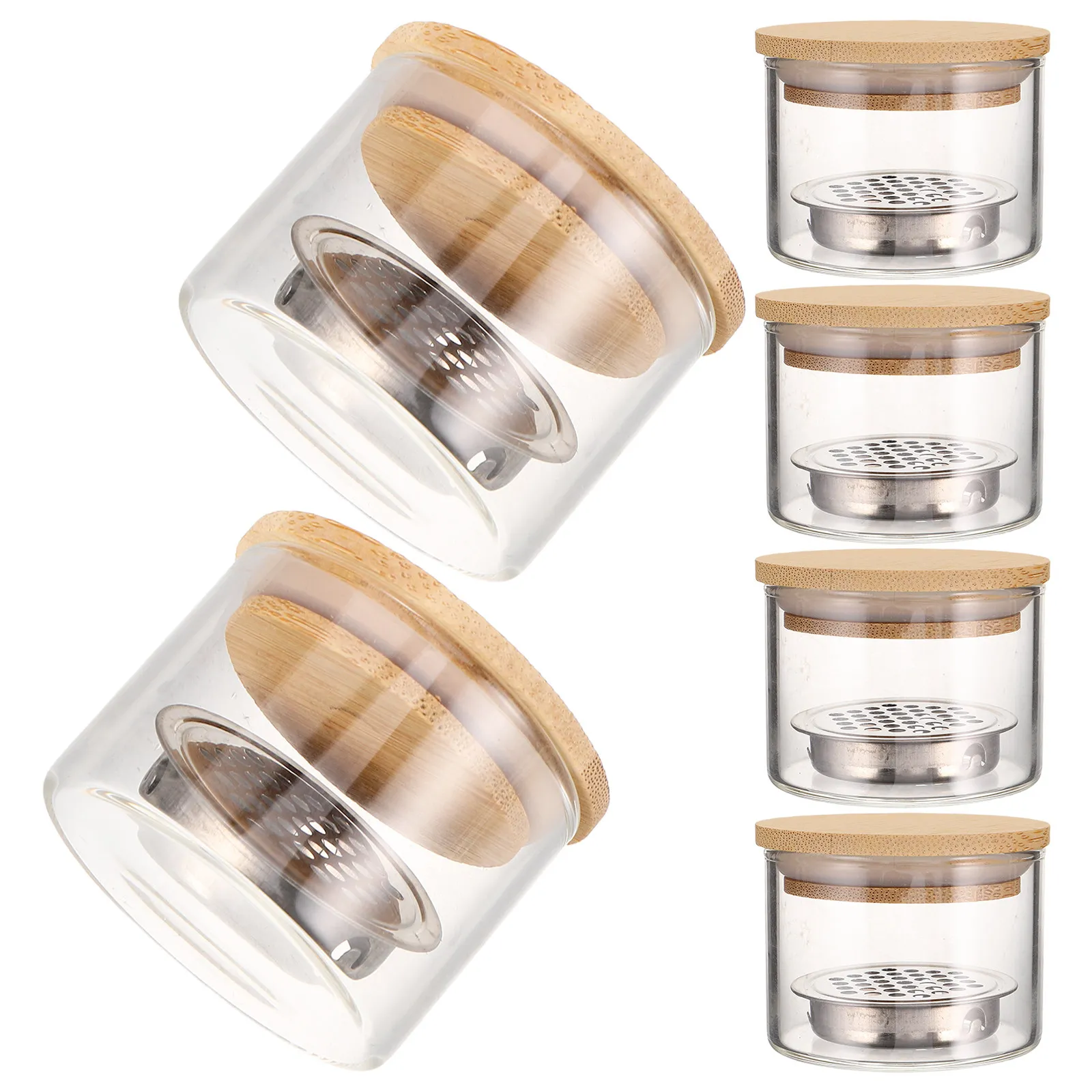 6Pcs 네일 브러쉬 세척 컵 두꺼운 유리 다펜 디쉬 스테인레스 스틸 메쉬 브러쉬 클리너 전문 매니큐어 네일 도구