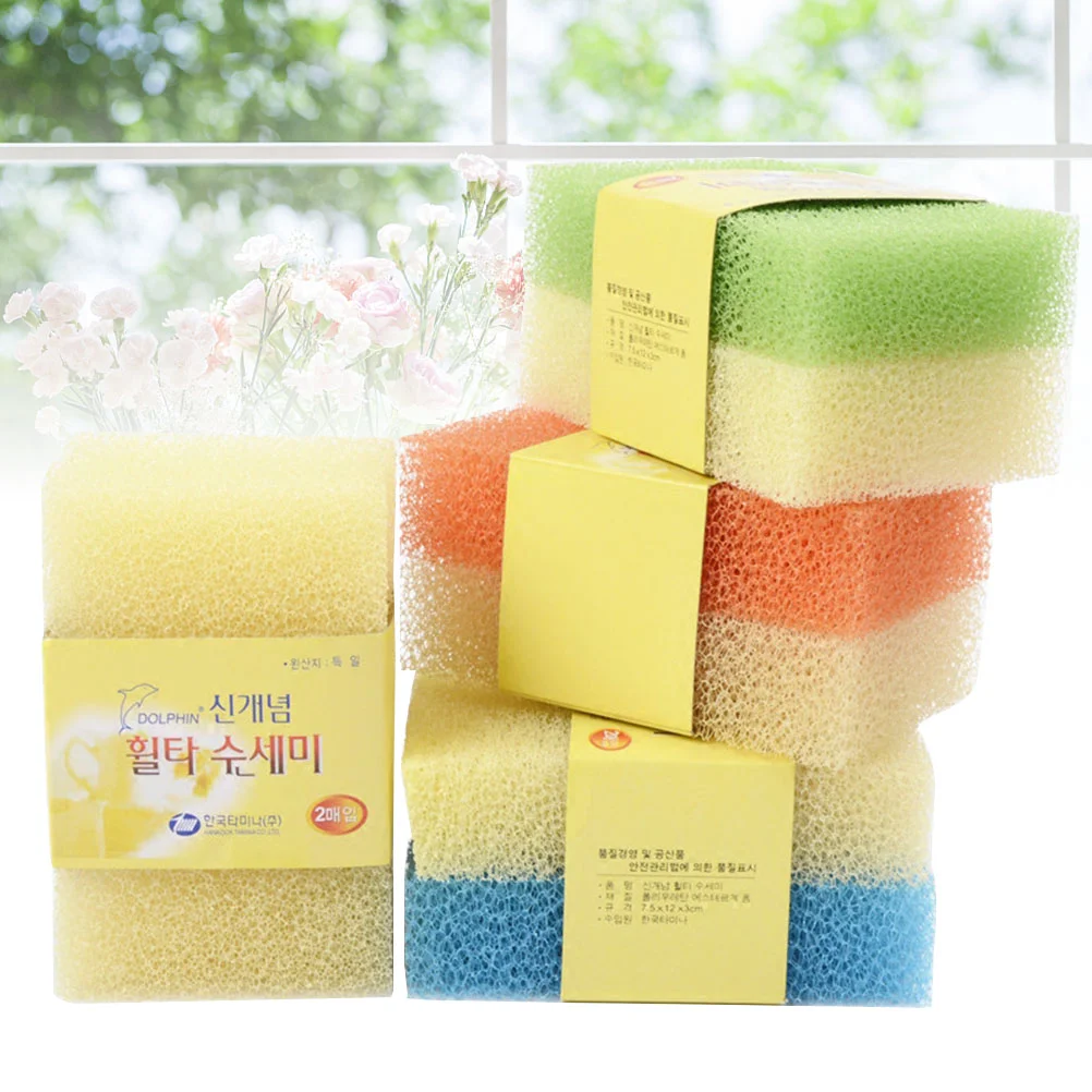 

Simulation Loofah Scouring Pad Kitchen Dishwashing Sponge Cleaning Pad Sponge Paddish Scrubber Pads (Random Color)