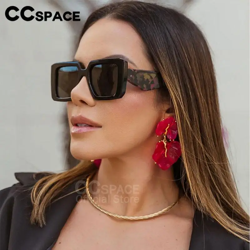 53373 Retro Square Marke Sonnenbrille Frauen Modern Großer Rahmen Männer Trend Breites Bein Sonnenbrille Uv400_voghion.com