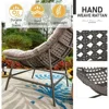 Outdoor Papaya Chair, Rattan Scooter with 3.9-inch Seat Cushion, Soft Cushion Lounge Chair with A Capacity of 2350Ibs 4