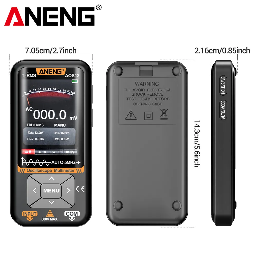2-in-1 Digital Oscilloscope Multimeter 5MHZ 48MSa/s Sampling Portable Oscilloscope Multifunctional Electrical Test Tool