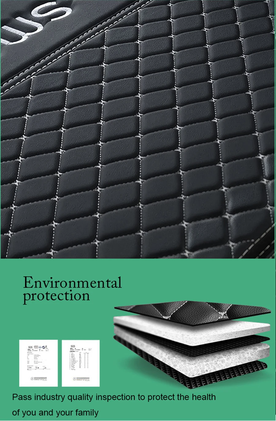 1pcs Waterproof Car Trunk Back Cover Pad Leather Rear Door Mat For Smart 451 Fortwo Smart 453 Fortwo Car Styling Accessories