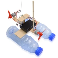 Assembled Wind Turbine Model Boat Wooden Remote Control Boat DIY Science Educational Toys Gift Creative Model 2
