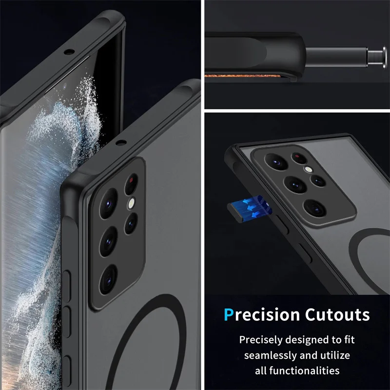 Sleek Magnetic Matte Shockproof Phone Case