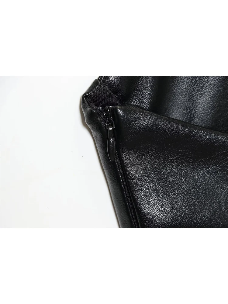 Women Sexy Fashion Leather Mini Dress New V-Neck Ruffled Decor Slimmint Sling Short Dress 2026 Ladies Casual Party Dress