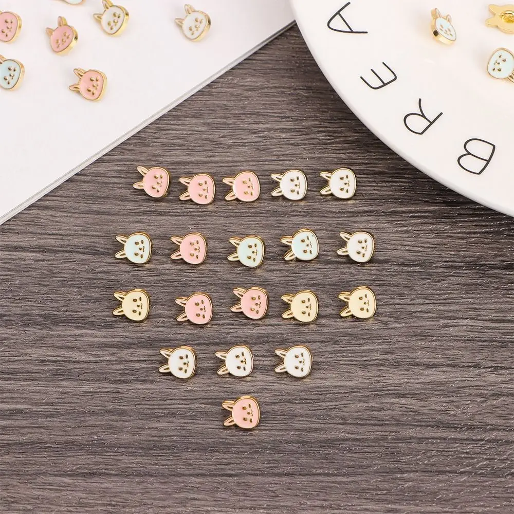 Mini Metal Rabbit Buttons for Doll Accessories