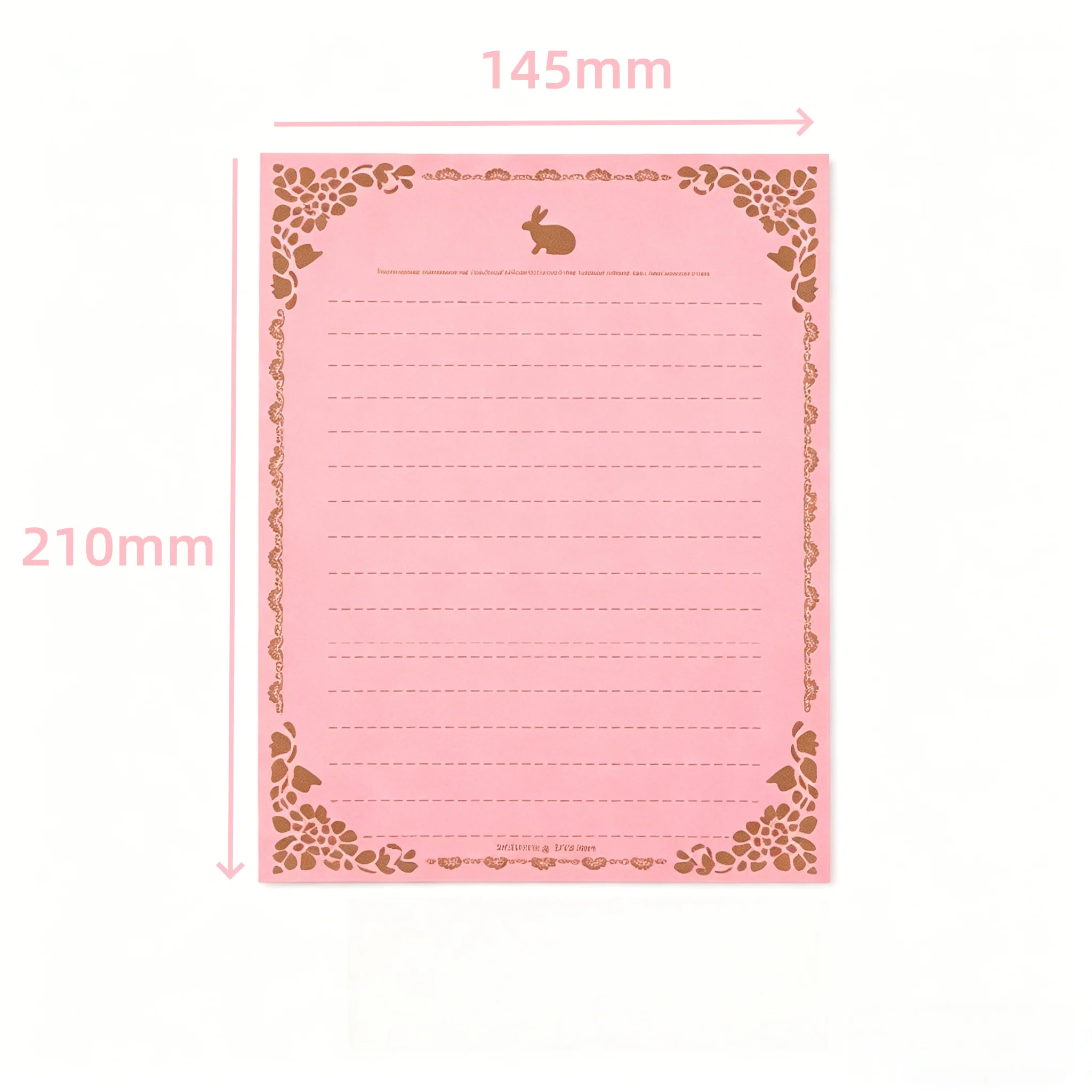 100 Pcs 핑크 토끼 A5 편지 쓰기 용지 러브 레터 결혼식 초대장에 대한 빈티지 테두리 문구류