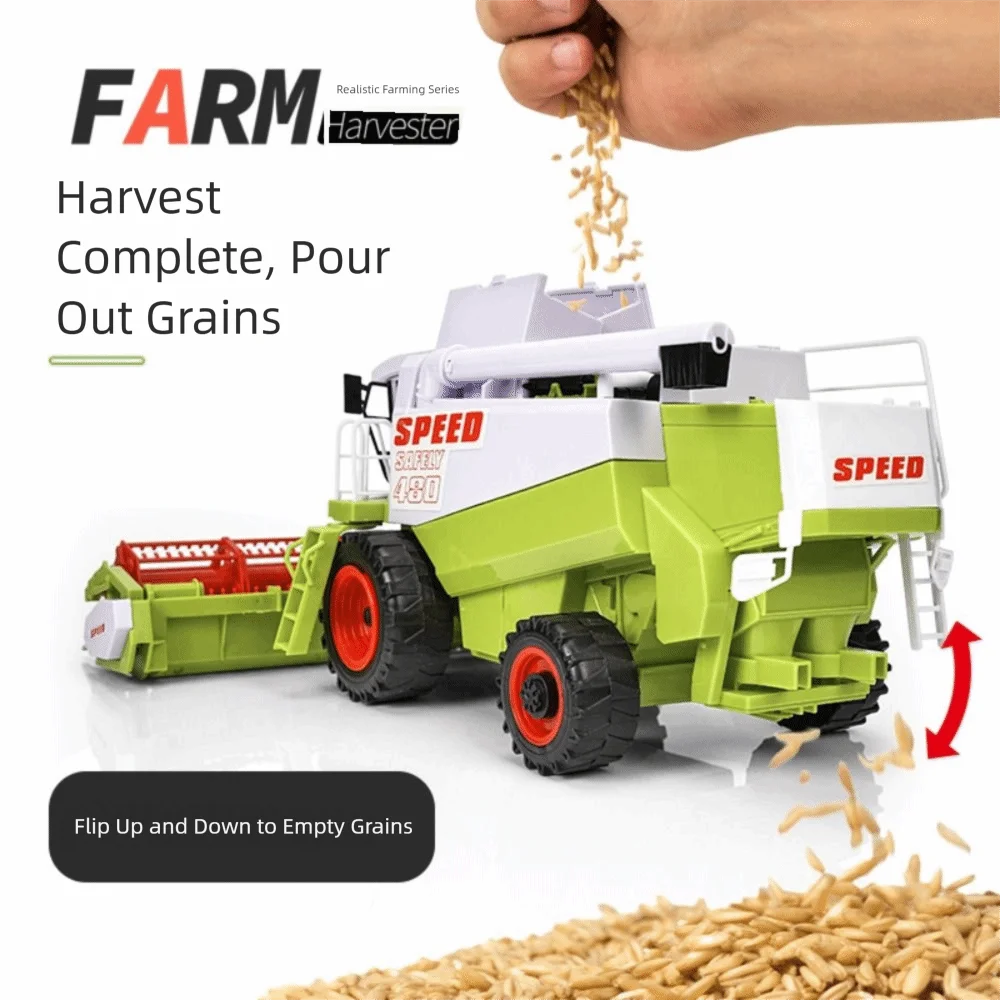 High Simulation Farm Tractor Toy Movable Joint Inertial Driving Harvester Truck Model Educational Fall Resistance Farm Truck Toy