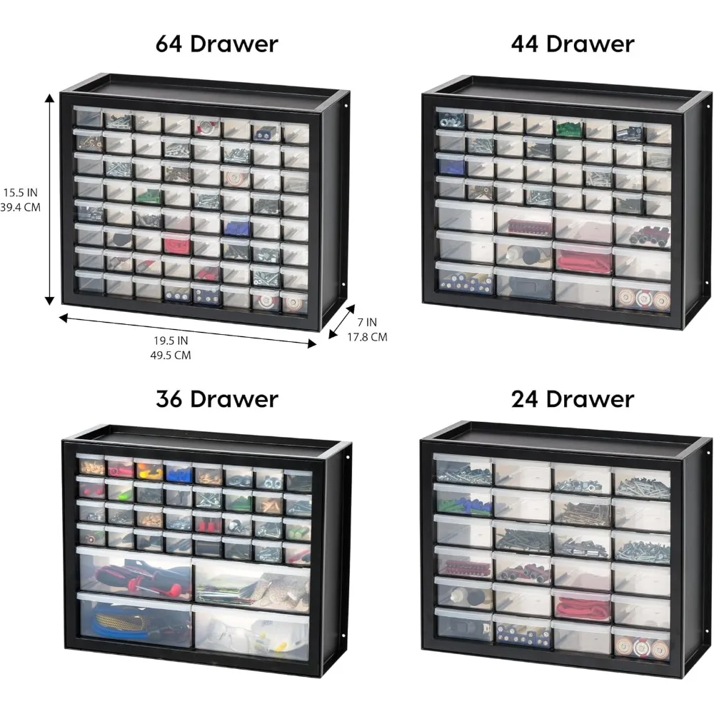 36-Drawer Small Parts Organizer, Stackable Plastic Storage Cabinet for Electronics Hardware Tools Crafts image 3