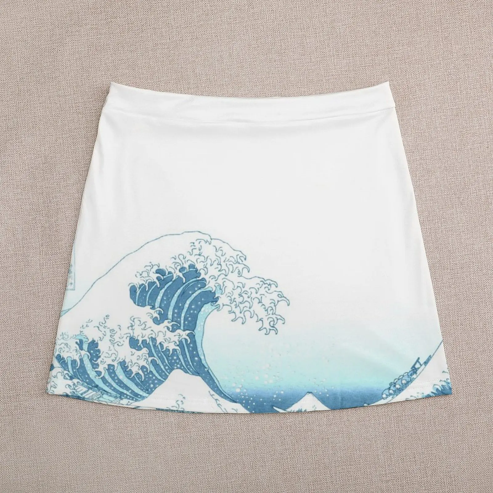 The Great Wave off Kanagawa - by Hokusai - MONOTONE Mini Skirt korean women's clothes outfit korean style sexy skirt