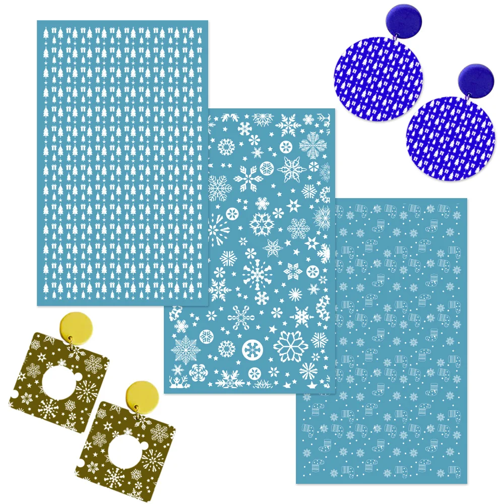 3Pcs Silk Screen Reusable Silkscreen Print Kit For Printing Clay