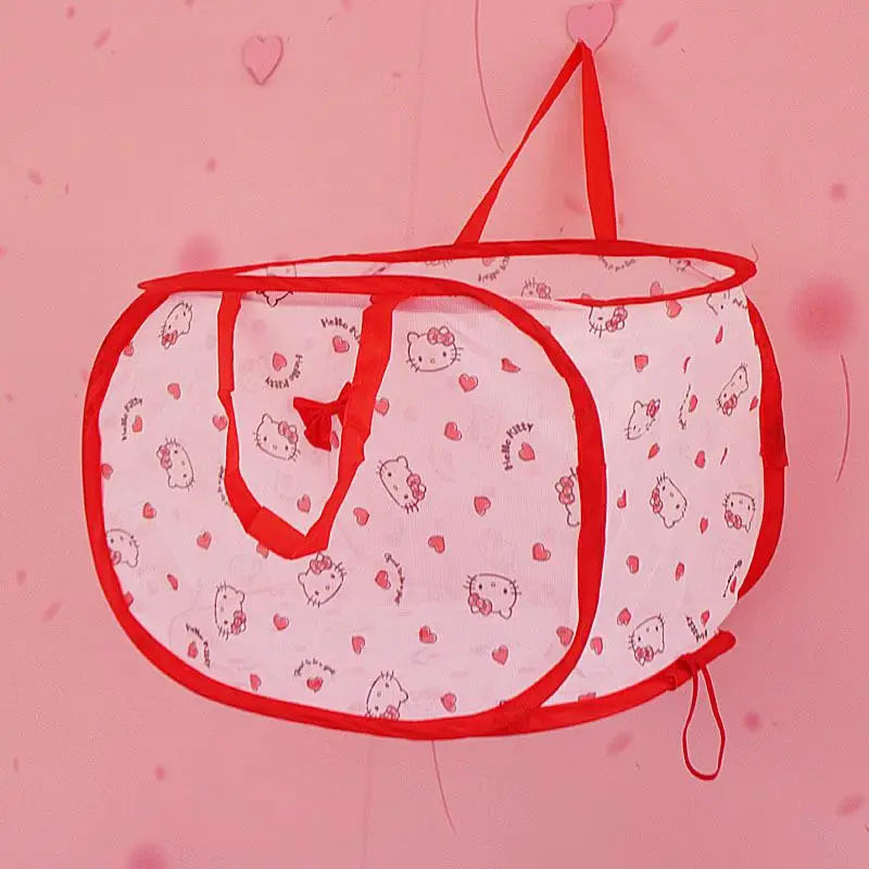 

Anime Hello Kitty Cartoon Laundry Basket Cloth Basket Dirty Cloth Basket Fabric Home Toilet Cloth Frame Foldable Storage Basket