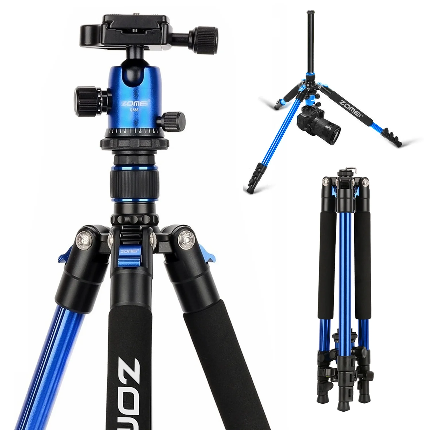 

62.5in/158.7cm Camera Tripod for DSLR,Portable Aluminum Travel Tripod with 360°Panorama Ball Head Quick Release,Load up 8kg/18lb