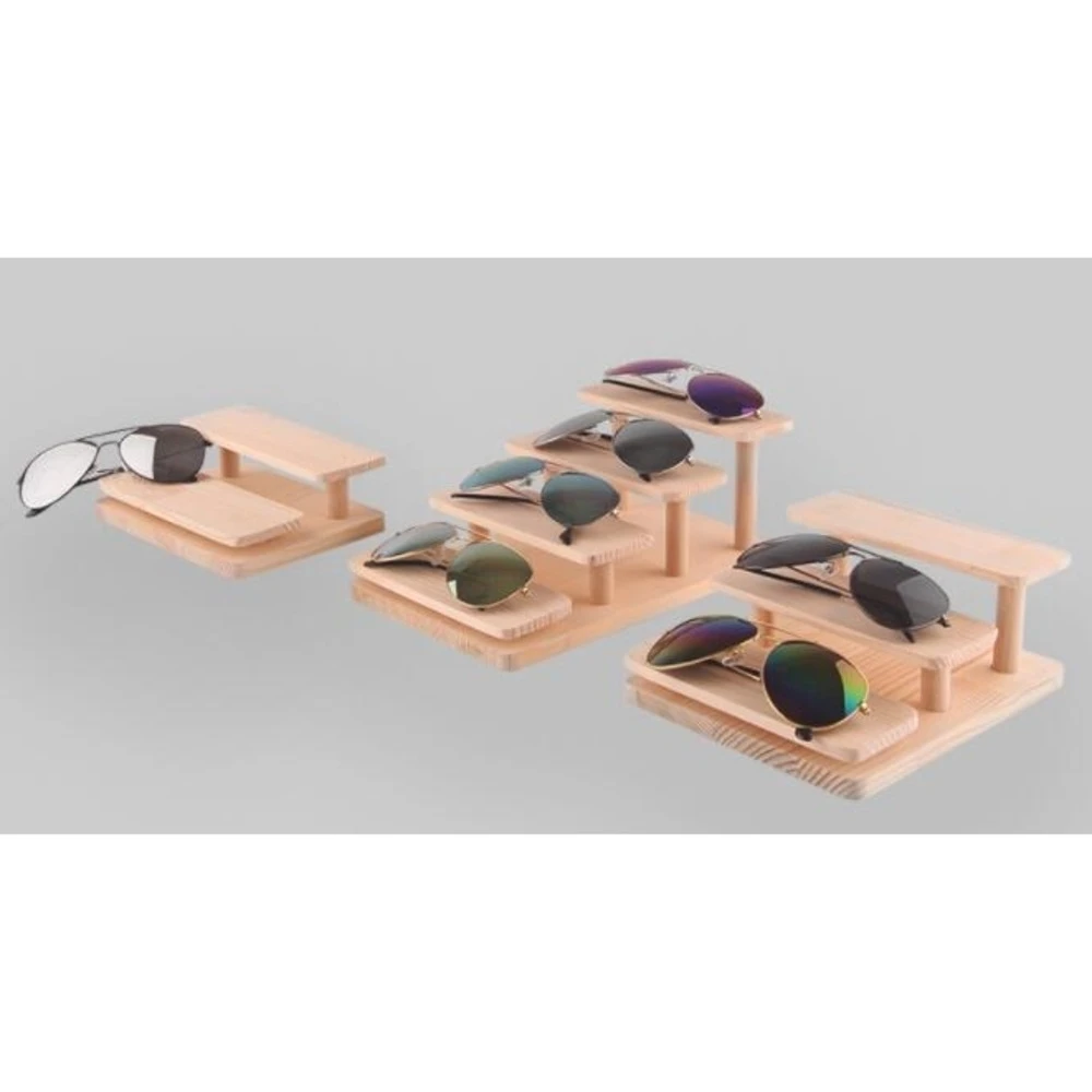 1pcs Sunglasses 2/3/4tier Wooden Display Eyeglasses Showing Rack Jewelry Holder Bracelet Tray Stand Watch Shelf Props Organizer