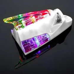 LED Shark Fin Car Antenna with Wind - Powered Colorful Flashing Light - Waterproof Auto Roof Decor Accessory (White)