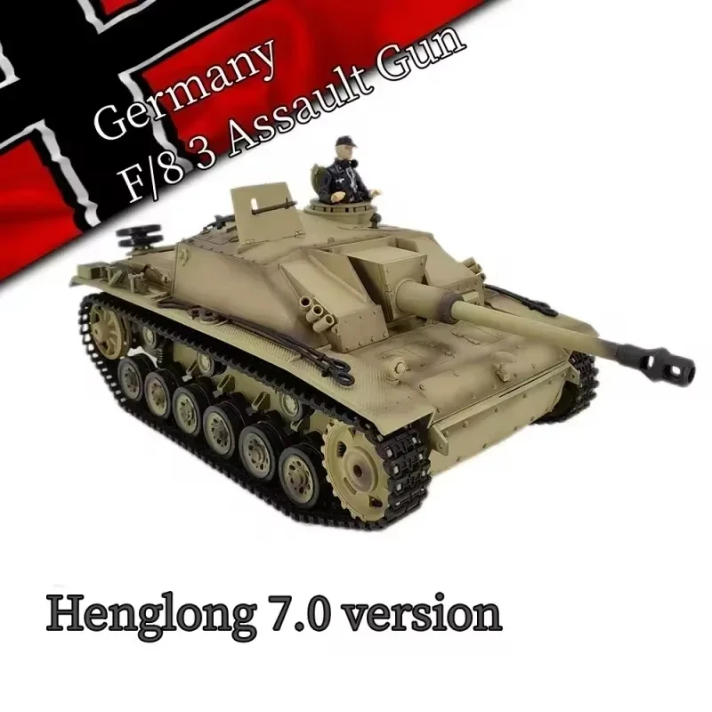 Genuine Henglong Remote Control Tank 3868 Rc 1:16  German No.3 F-8 Electric Assault Gun Tank Model Toys Chidren Birthday Gifts 5
