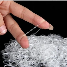 

200/500 Pcs Multifunctional Child Transparent Disposable Elastics Rubber Bands Girls Ponytail Holder Clear Rubber Band