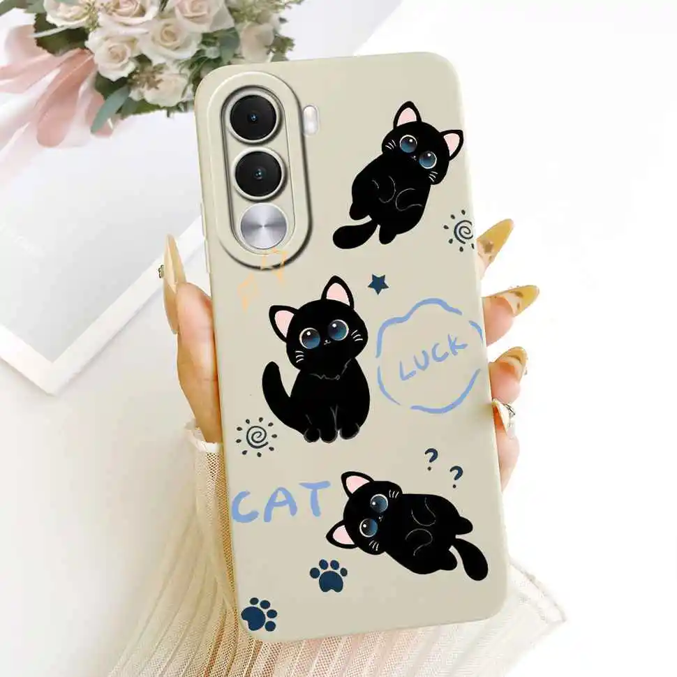 Cartoon Cat & Cute Dog Silicone Back Cover - 6.8 Premium Protective Phone Case