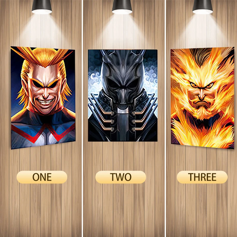 

Anime My Hero Academia All·Might/All For One/Endeavour 3D Lenticular Poster Anime Print Poster Wall Sticker Home Decor Gift Toy