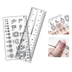 10pcs Nail Measure Ruler Transparent Nail Art Pvc Soft Ruler Nail Drill Rhinestone Jewelry Portable Measuring Equipment Tools