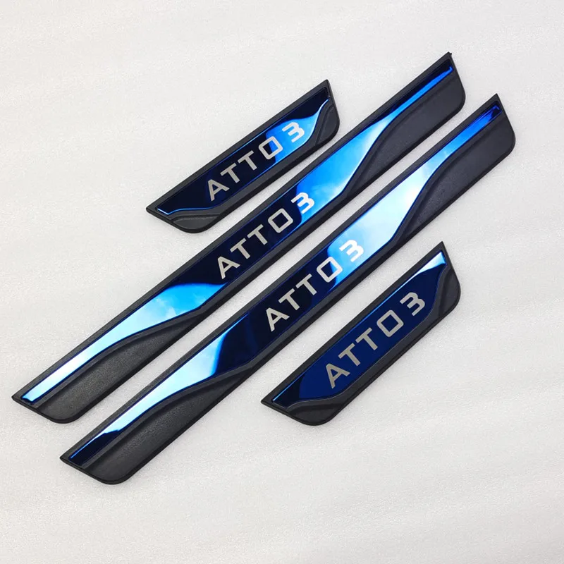 For BYD ATTO 3 Atto 3 car styling 4pcs Welcome Pedal Car Scuff Plate Pedal Door Sill Pathway Auto Parts Accessories