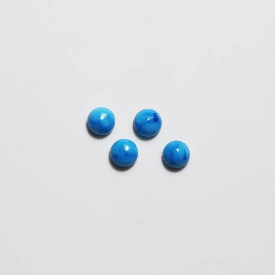 Natural Blue Turquoise (Arizona) Round Shape Cabochon Loose Gemstones in Assorted Sizes From 2mm for Jewellery Making
