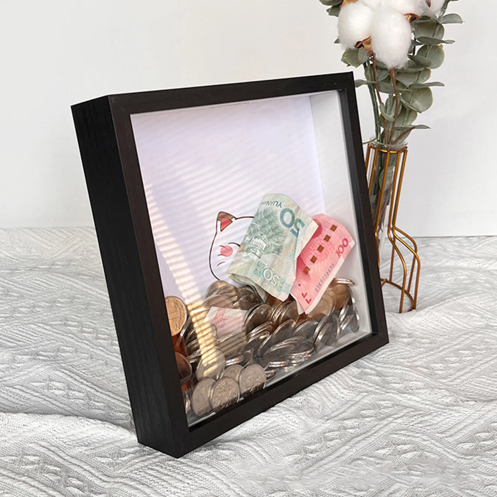 Multipurpose Deep 3d Frame for Filling Money Box Wooden Photo Frame Desktop Ornment Picture Specimens Holder Decor Gift 20x20cm photo frame,wood photo frame,wood frame,wood picture frame,shadow box frame