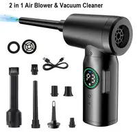 New: 7500mAh Wireless Compressed Air Duster 2 in 1 Air Blower & Vacuum Cleaner Cordless Duster Blower for Keyboard Computer PC 1
