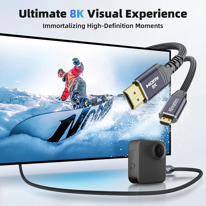 Premium 8K Ultra HD Micro HDMI to HDMI Cable with HDR and eARC Support