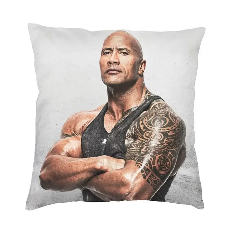 

The rock face Dwayne throw pillow covers home design fashion famous actor Johnson pillows cover square pillowcase