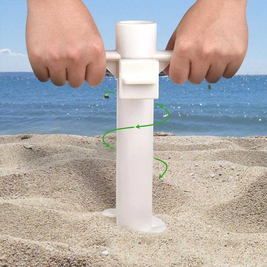 

Beach Umbrella Base Spiral Outdoor Parasol Stand Portable Wind-proof Sun Umbrella Fixing Holder