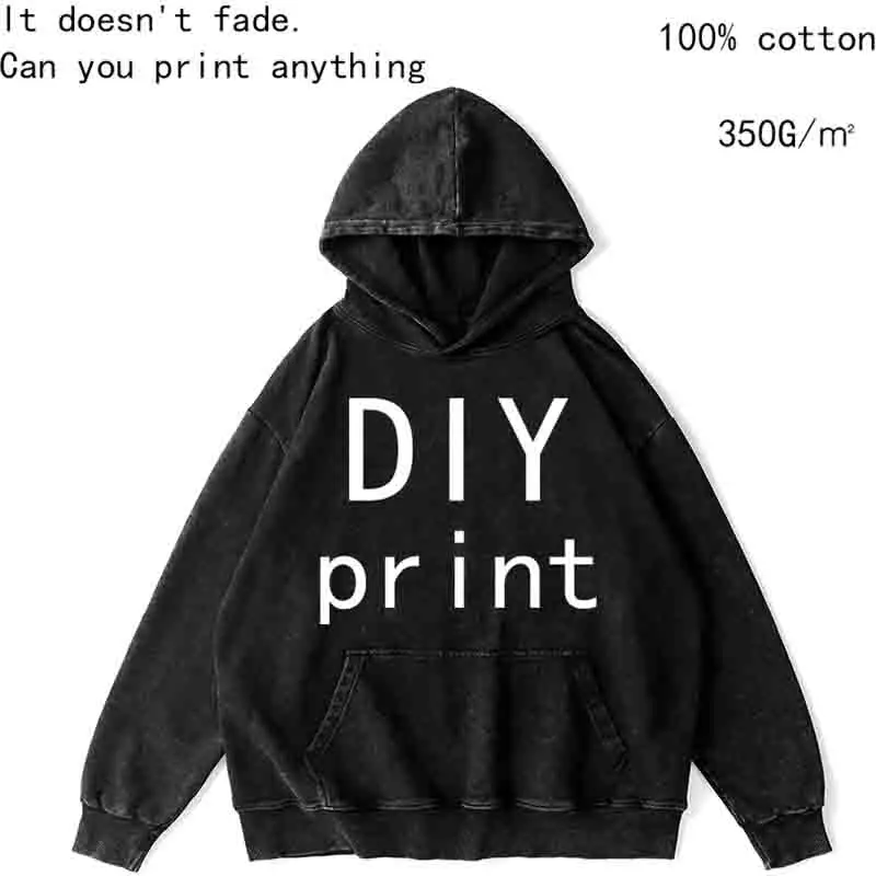 Customized Hoodie Streetwear Men  Personalized Printed  Cotton Men Oversize Harajuku Men Vintage Custom  Hoodie