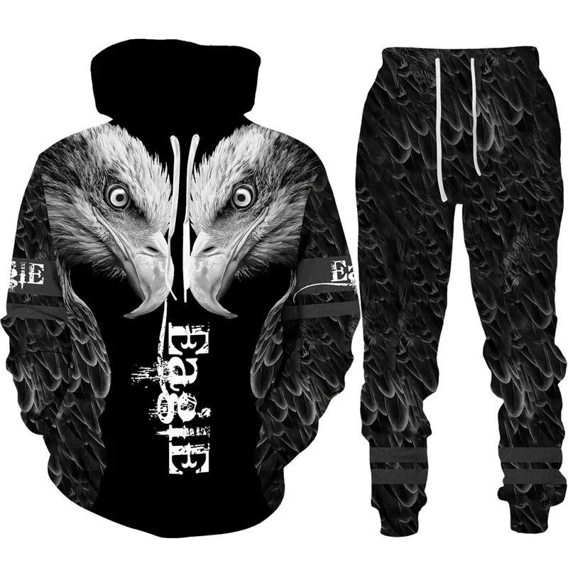 Cool USA Flag Eagle 3D Printed Hoodie/Suit Men Women Sweatshirts+Sweatpants Outfit Set Jogger Fashion Hip Hop Streetwear Clothes - Image 6