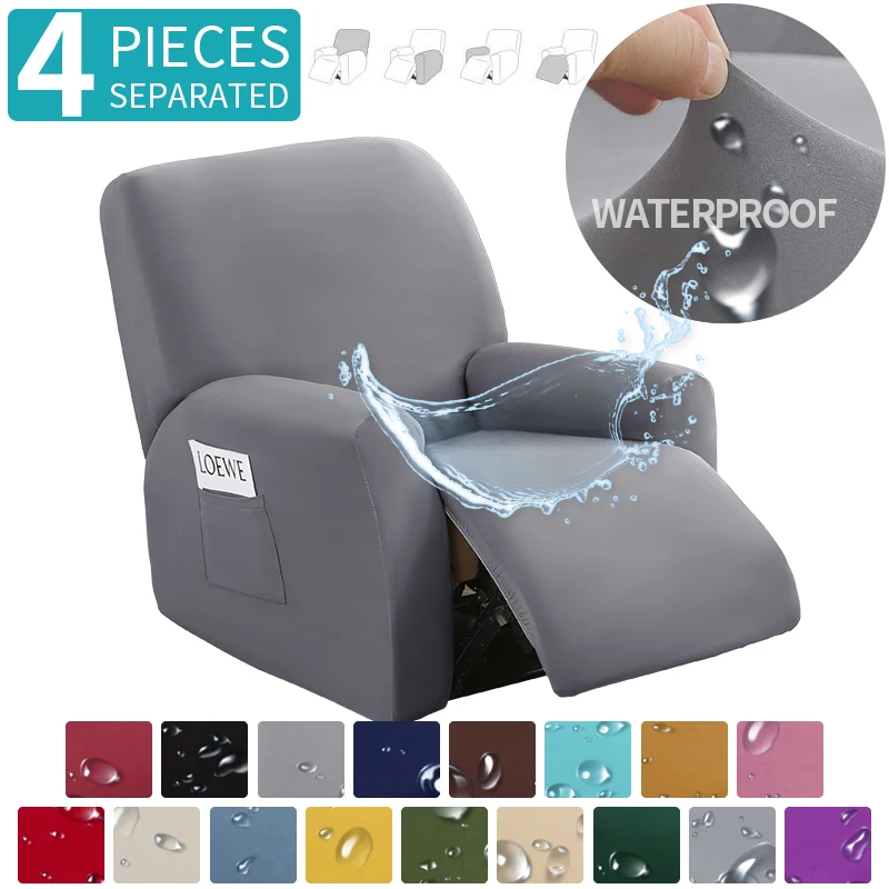 4 pieces Waterproof Recliner Sofa Cover for Living Room Elastic Reclining Chair Protection Lazy Boy Relax Armchair |