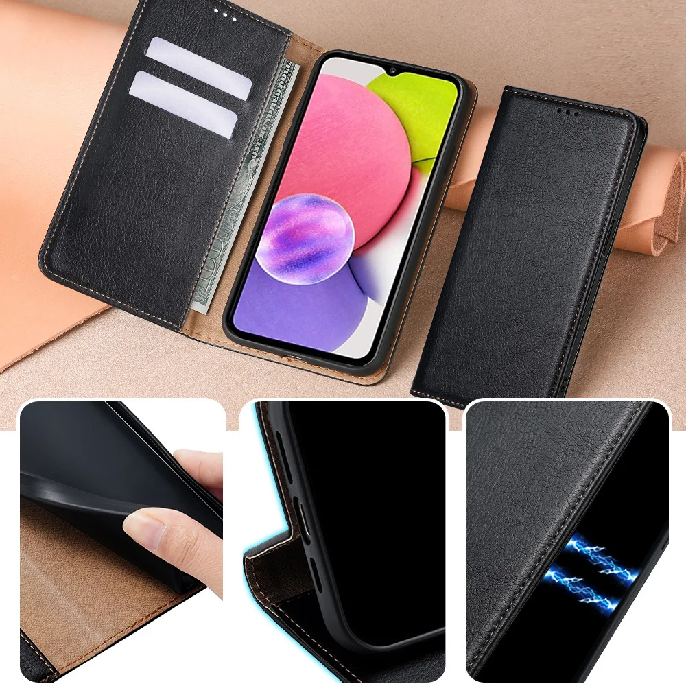 Luxury PU Leather Wallet Phone Case with Card Holder and Flip Cover