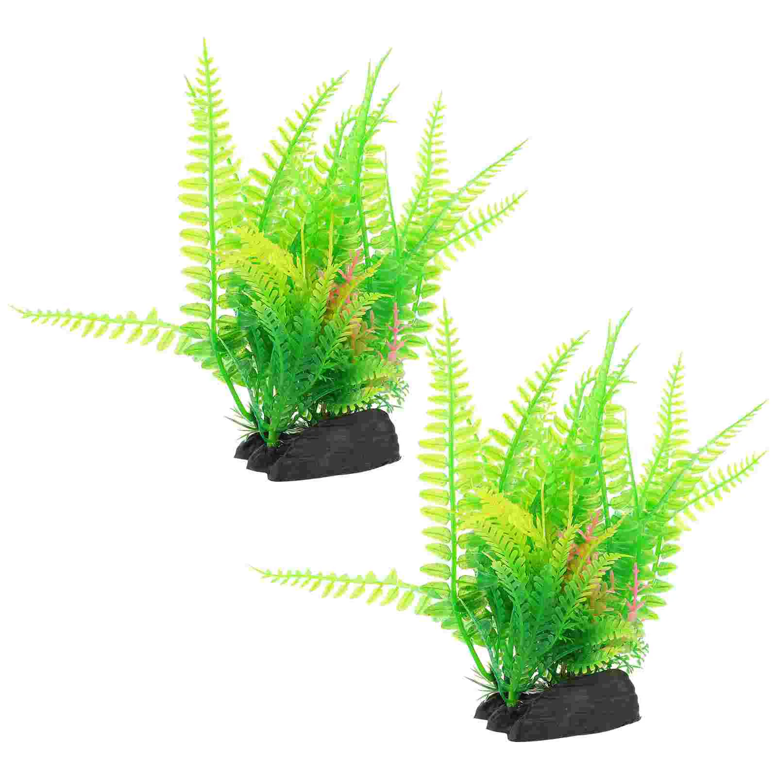 

2pcs Aquarium Fish Tank Landscaping Artificial Plants Plastic Faux Plant Decoration Simulation Plant Model