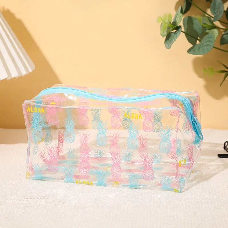 Transparent Zipper Makeup Bag Women Travel Clear Stationery Cosmetics Organizer Box Heart Waterproof Toiletry Wash Make Up Bags 3