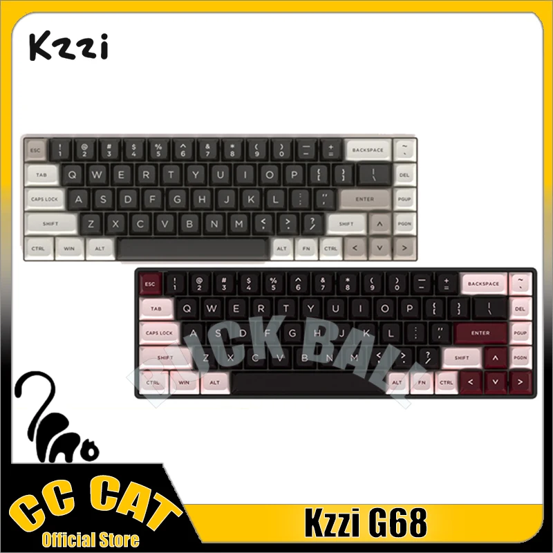 

Kzzi G68 Gaming Mechanical Keyboards Wired Aluminium Alloy Keyboards 68keys Tray-Mount RGB Hot Swap Rt Gamer Mechanical Keyboard