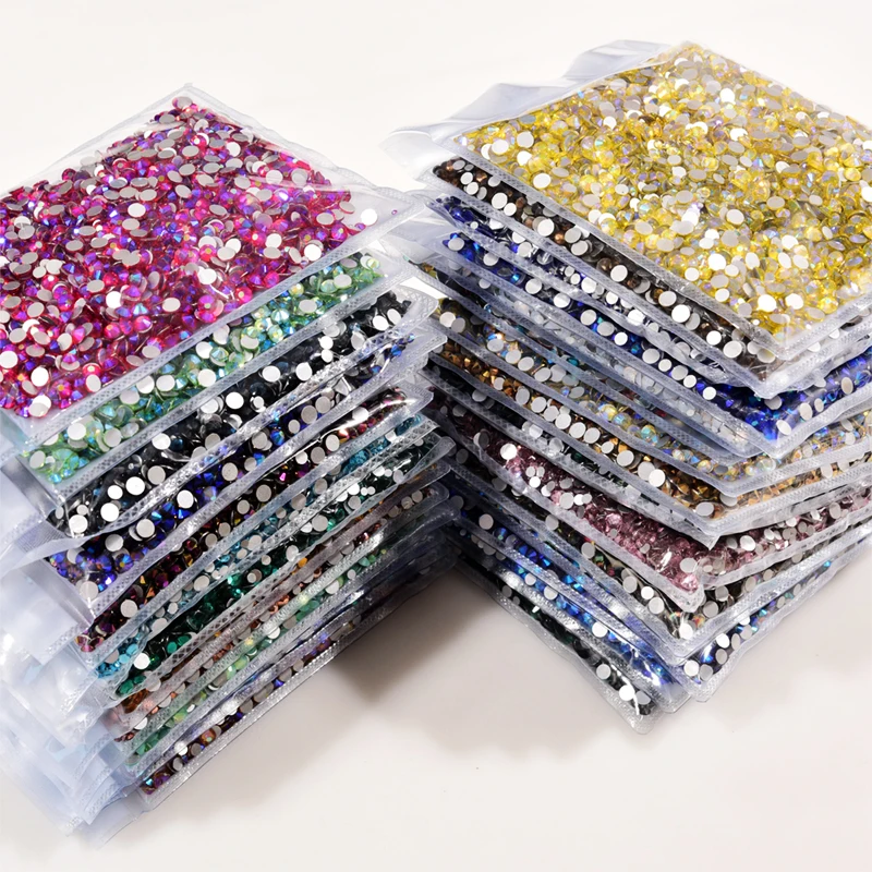 

14400pcs Mixed Sizes Ss3-ss20 In Bulk Wholesale Non Hot Fix Rhinestones Flatback Strass And Glitter Crystals For 3d Nails Art