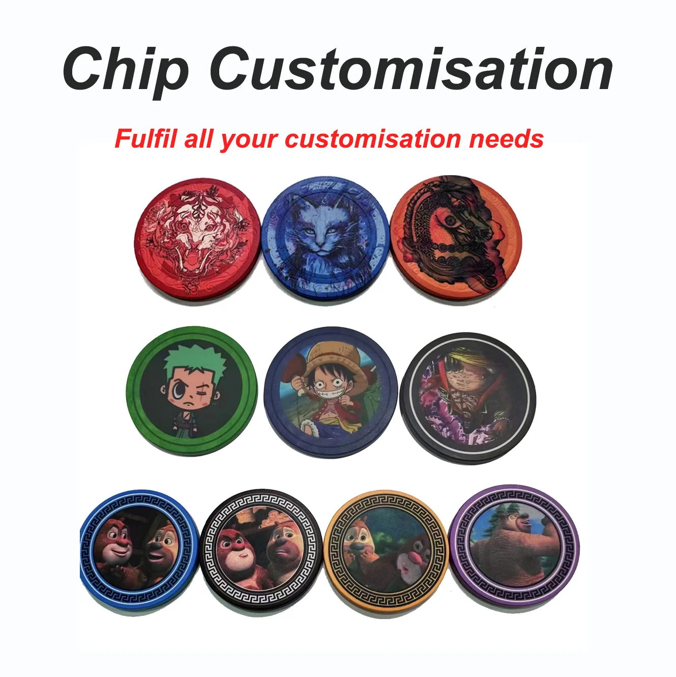 Customised Poker Chips for Casinos, Customised Texas Hold'em Poker Chips, From 500PCS