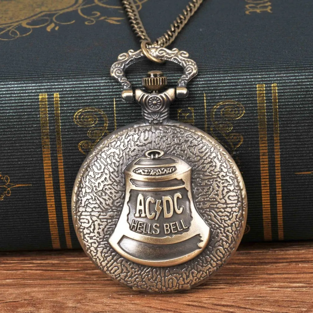 

Ретро Винтажные кварцевые карманные часы ACDC с колокольчиком, мужские и детские подарки, мужские часы