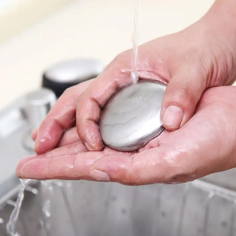 Oval Stainless Steel Deodorant Metal Soap Kitchen Garlic & Fish Deodorising Hand Washing Soap Deodorizing Eliminating Odor Tools