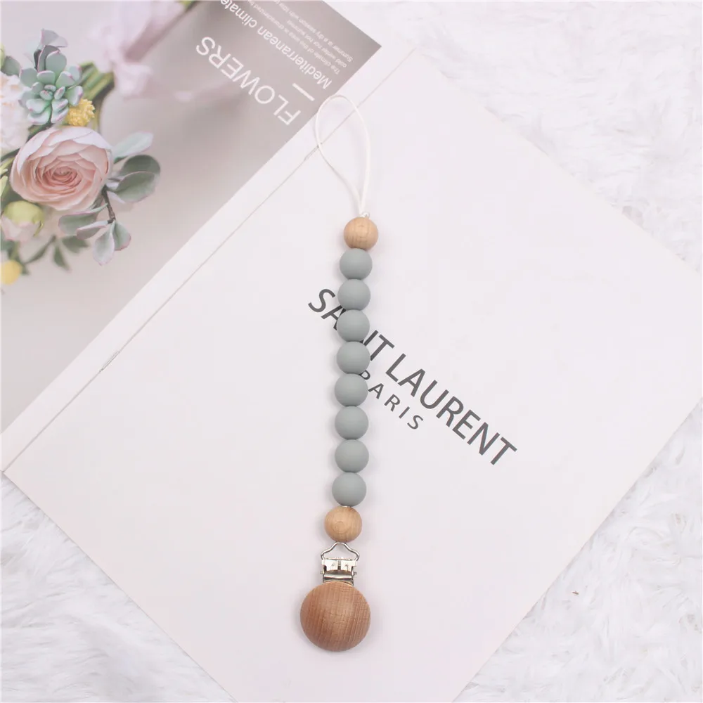 INS Schnullerkette aus Lebensmittelsilikon, Schnulleranhänger, Anti-Verlust-Kette, Baby-Beißspielzeug, Schnullerclips, Babyspielzeug – Detail 13