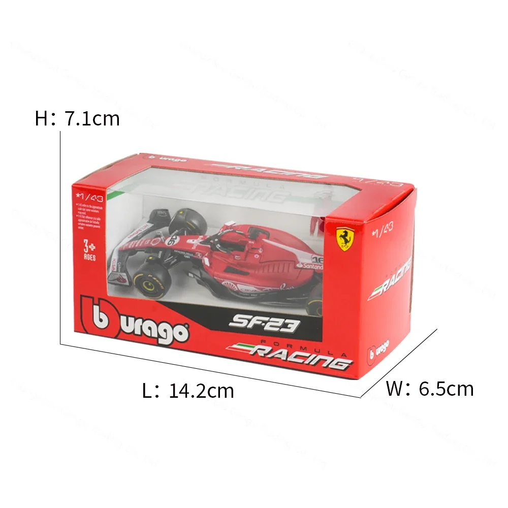 Bburago 1:43 Ferrari 2023 SF23 Las Vegas #16 #55 F1 Racing Formula Car Static Simulation Diecast Alloy Model Car 4