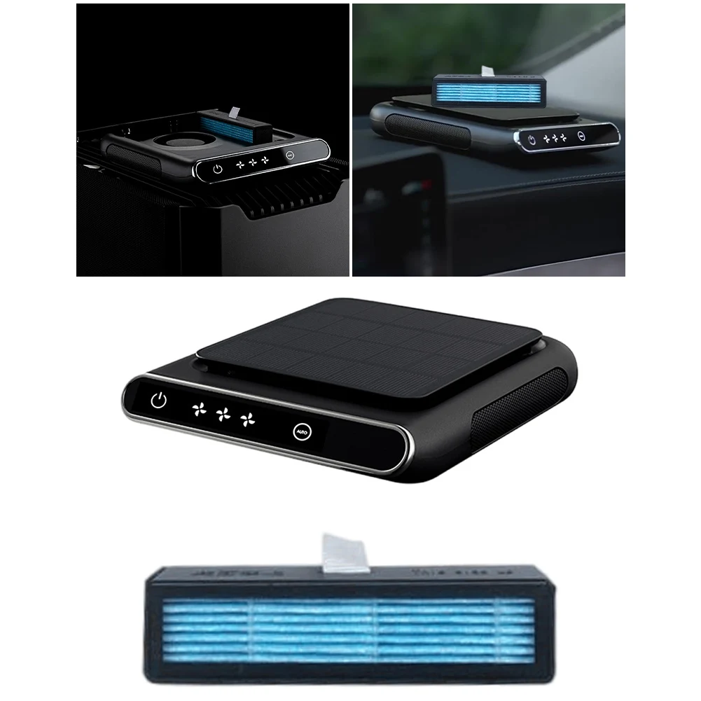 Solar PM2.5 HEPA Filter USB Rechargeable Negative Ion Deodorant Smart ON/OFF Air Purifier Portable Wireless Air Ionizer