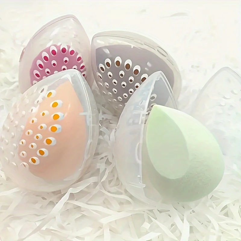 1pc Protective Makeup Sponge Travel Case - Breathable Beauty Blender Holder Clear Storage Box - Travel Accessories 5