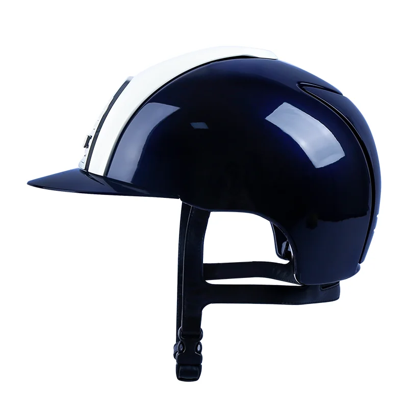 Shine shell casco in bianco e nero equitazione attrezzature equestri rimovibile interno deep blue e white cromo2 protezione della testa