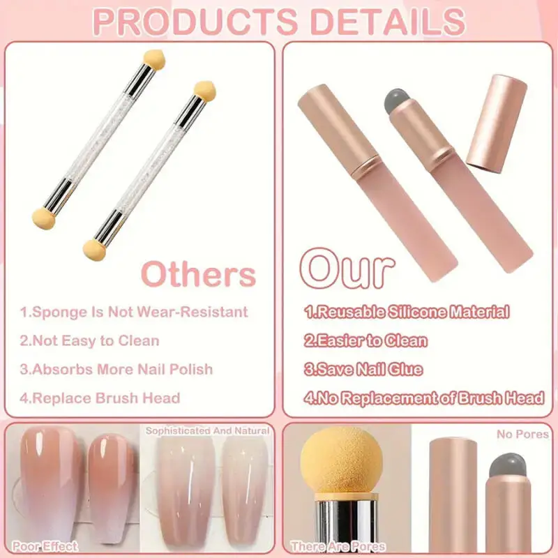 Silikon-Nagelbürste, wiederverwendbare Applikatorstäbe, Farbverlaufsstange, multifunktionale Nagelbürsten für Gel-Nagellack, Maniküre, DIY-Werkzeuge – Detail 7