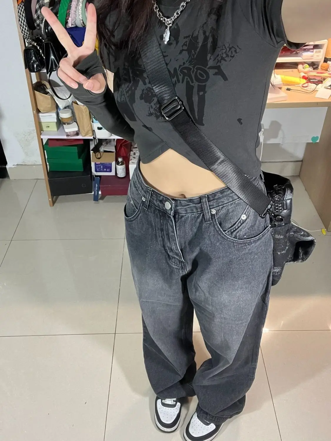 24aw archive pants buggy wide y2k XL size