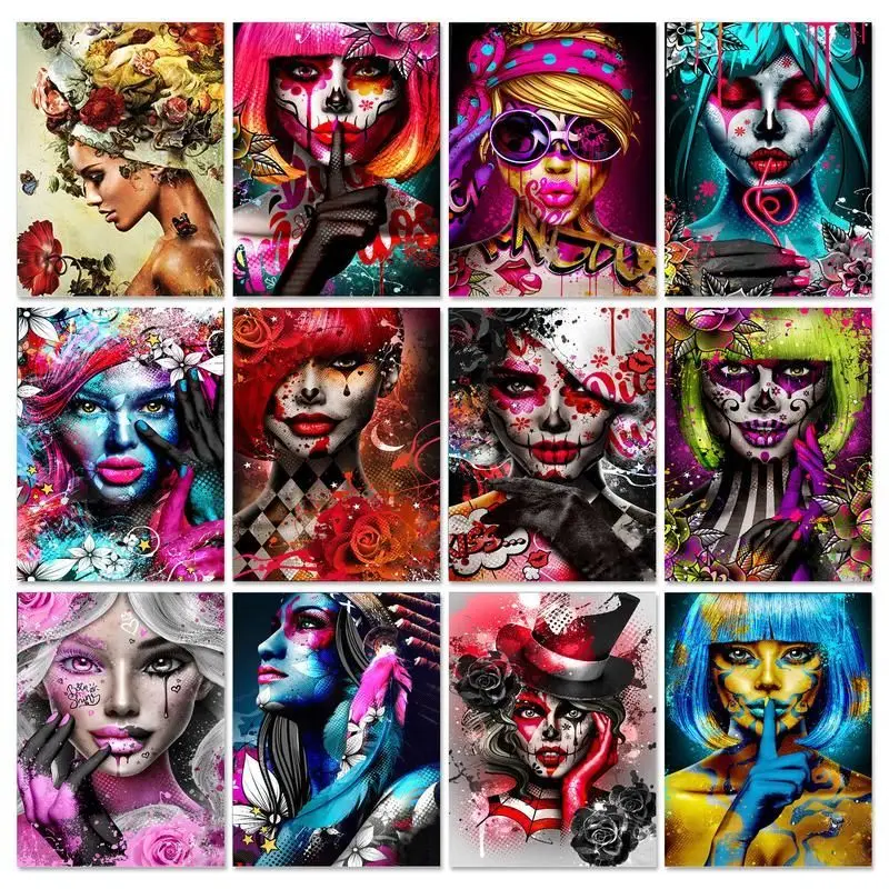 

GATYZTORY Acrylic Painting By Numbers Diy Gifts Woman Figure Painting Canvas For Adults Drawing By Numbers Art Home Decor